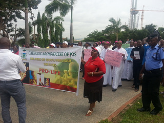 Catholic Archdiocese of Jos marching <!--  5 June 2014 -->