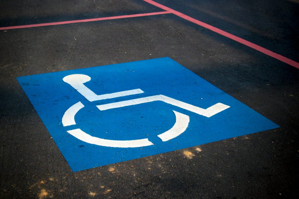 Image of a disabled parking space.