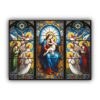 Christmas Card - Stained Glass Madonna with Angels (Pack of 10) - Image 2