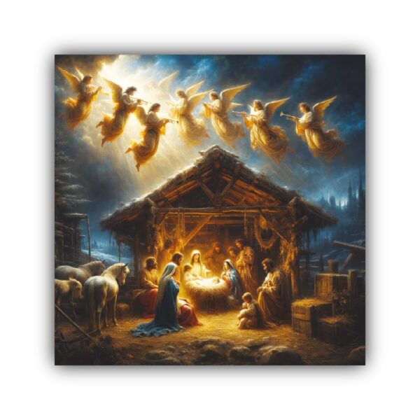Christmas Card - Angels over the Manger - Image 2