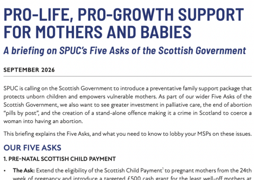 Briefing on SPUC's Five Asks of the Scottish Government